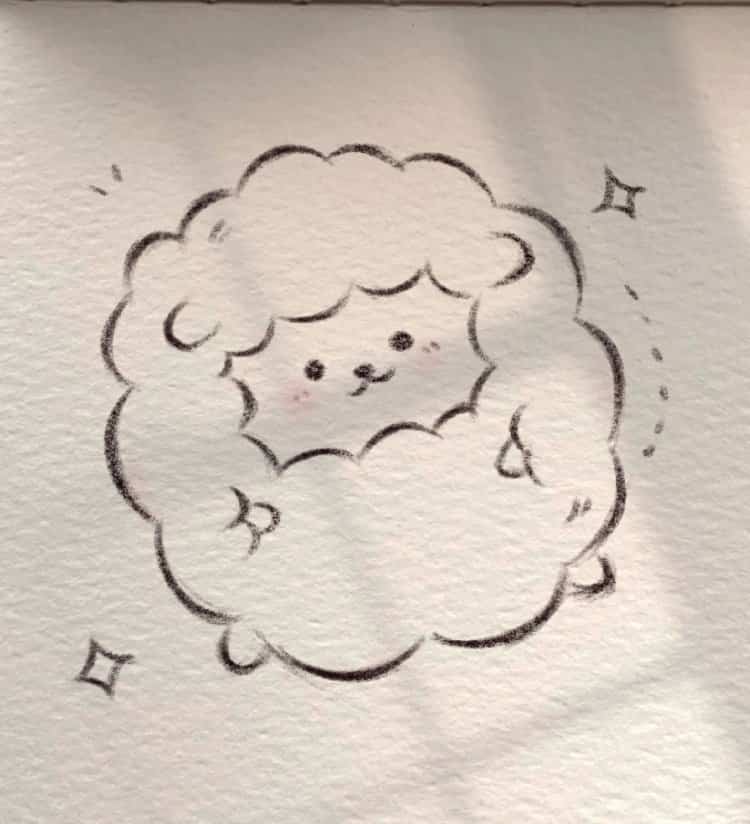 可爱卡通人物黑白简笔画集锦 海绵宝宝章鱼哥等小动物简笔画_2