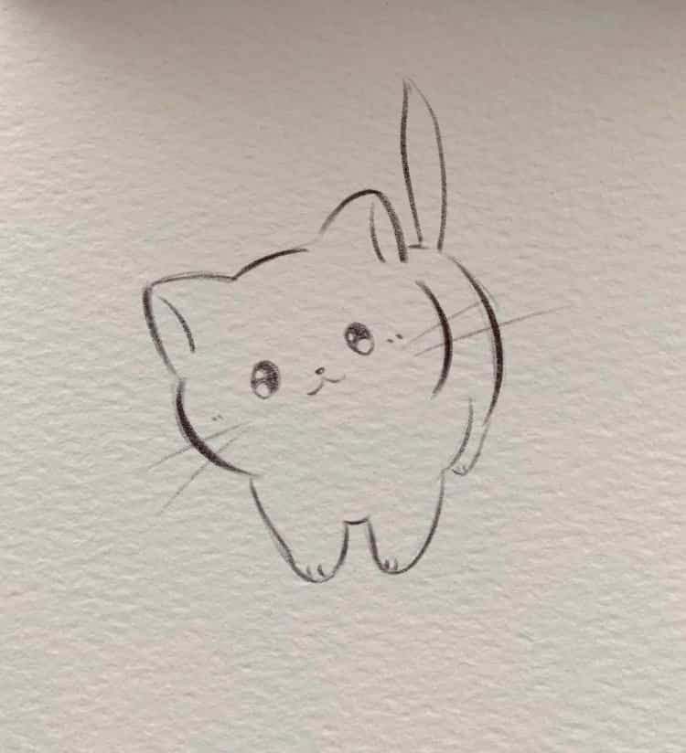 可爱卡通人物黑白简笔画集锦 海绵宝宝章鱼哥等小动物简笔画_13