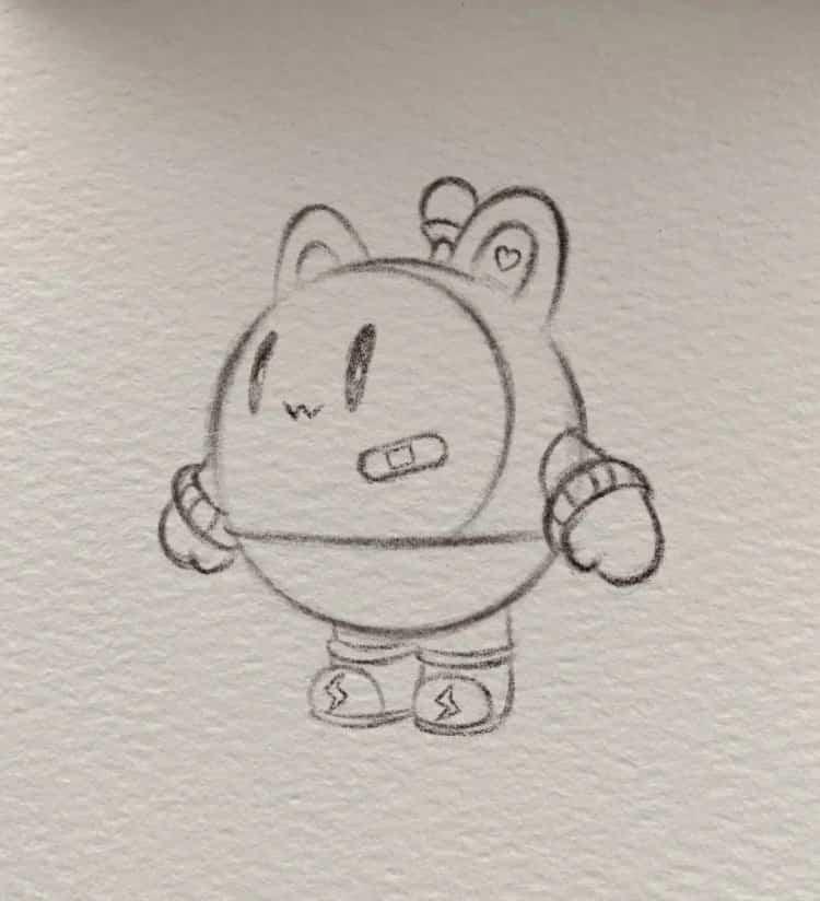 可爱卡通人物黑白简笔画集锦 海绵宝宝章鱼哥等小动物简笔画_15
