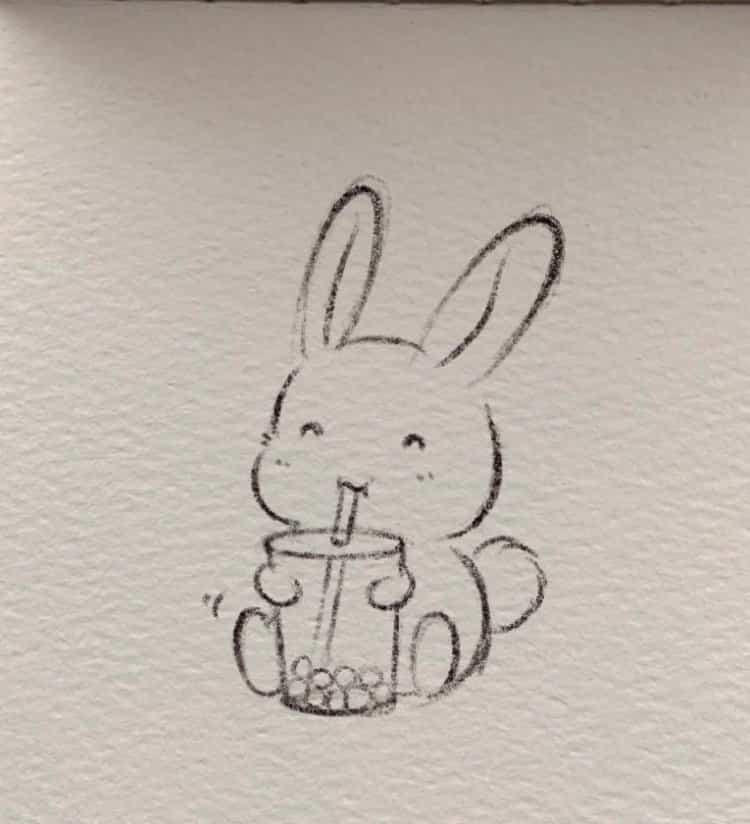 可爱卡通人物黑白简笔画集锦 海绵宝宝章鱼哥等小动物简笔画_17