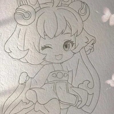 Q版才女蔡文姬漫画简笔画作品及画法步骤