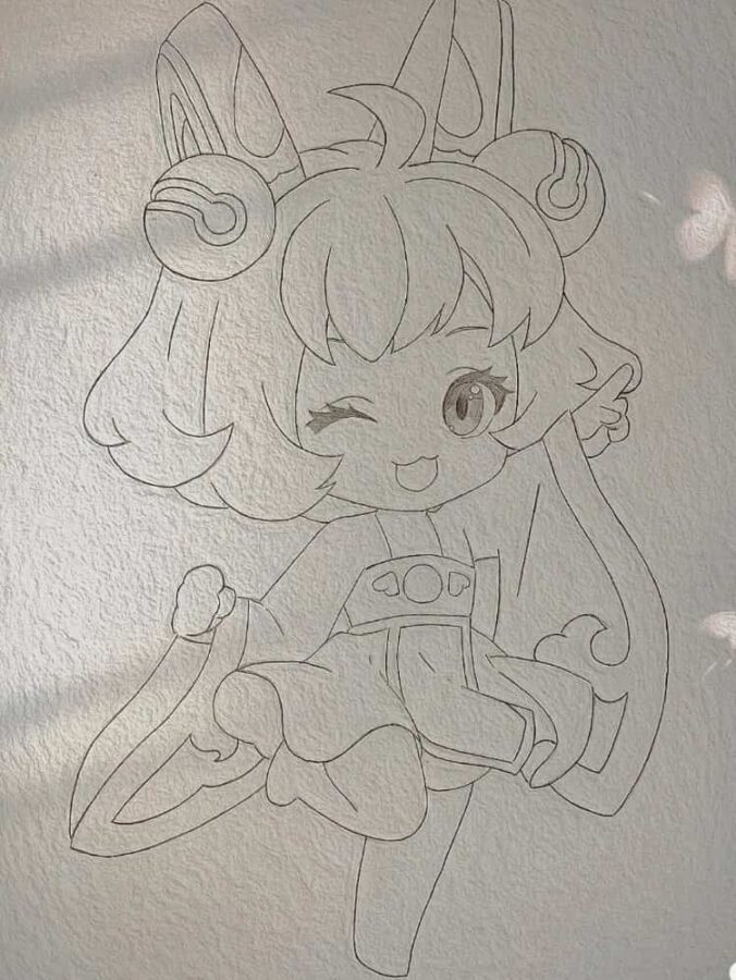 Q版才女蔡文姬漫画简笔画作品及画法步骤_9
