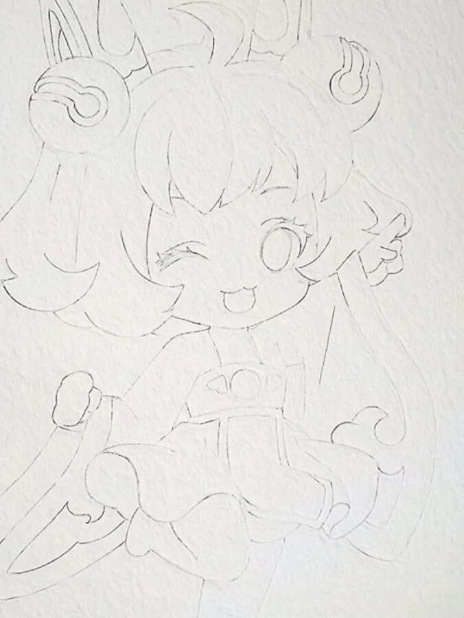 Q版才女蔡文姬漫画简笔画作品及画法步骤_7