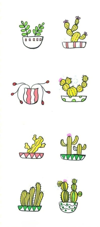 可爱卡通版植物小盆栽简笔画作品图_3