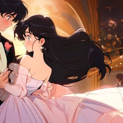 超甜动漫公主王子情侣头像 AI作品爱的华尔兹男女跳舞情头