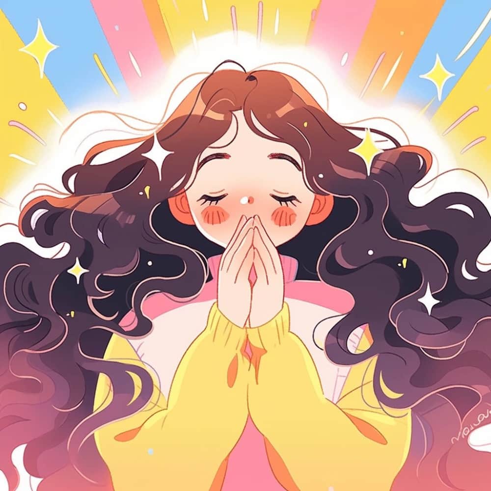 少女提高能量的神奇卡通女生头像 ​​，充满阳光正能量的女生头像_11
