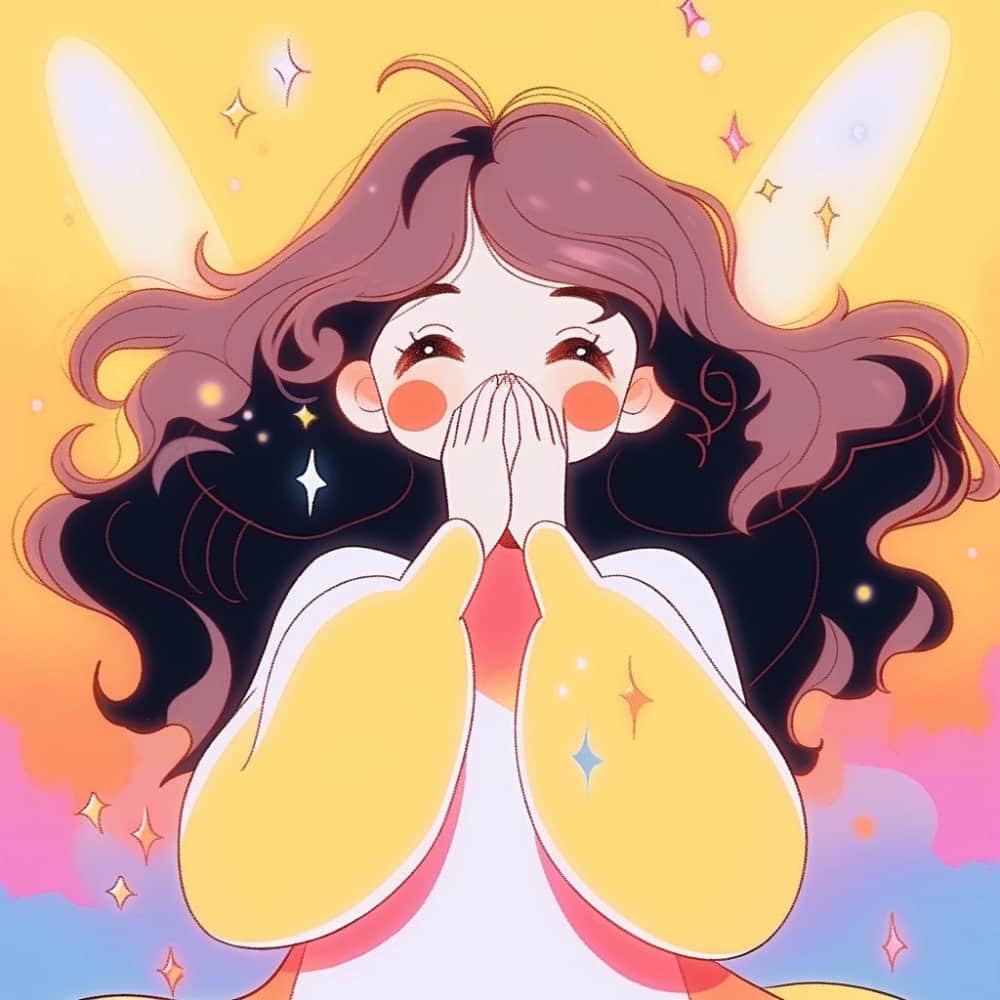 少女提高能量的神奇卡通女生头像 ​​，充满阳光正能量的女生头像_13