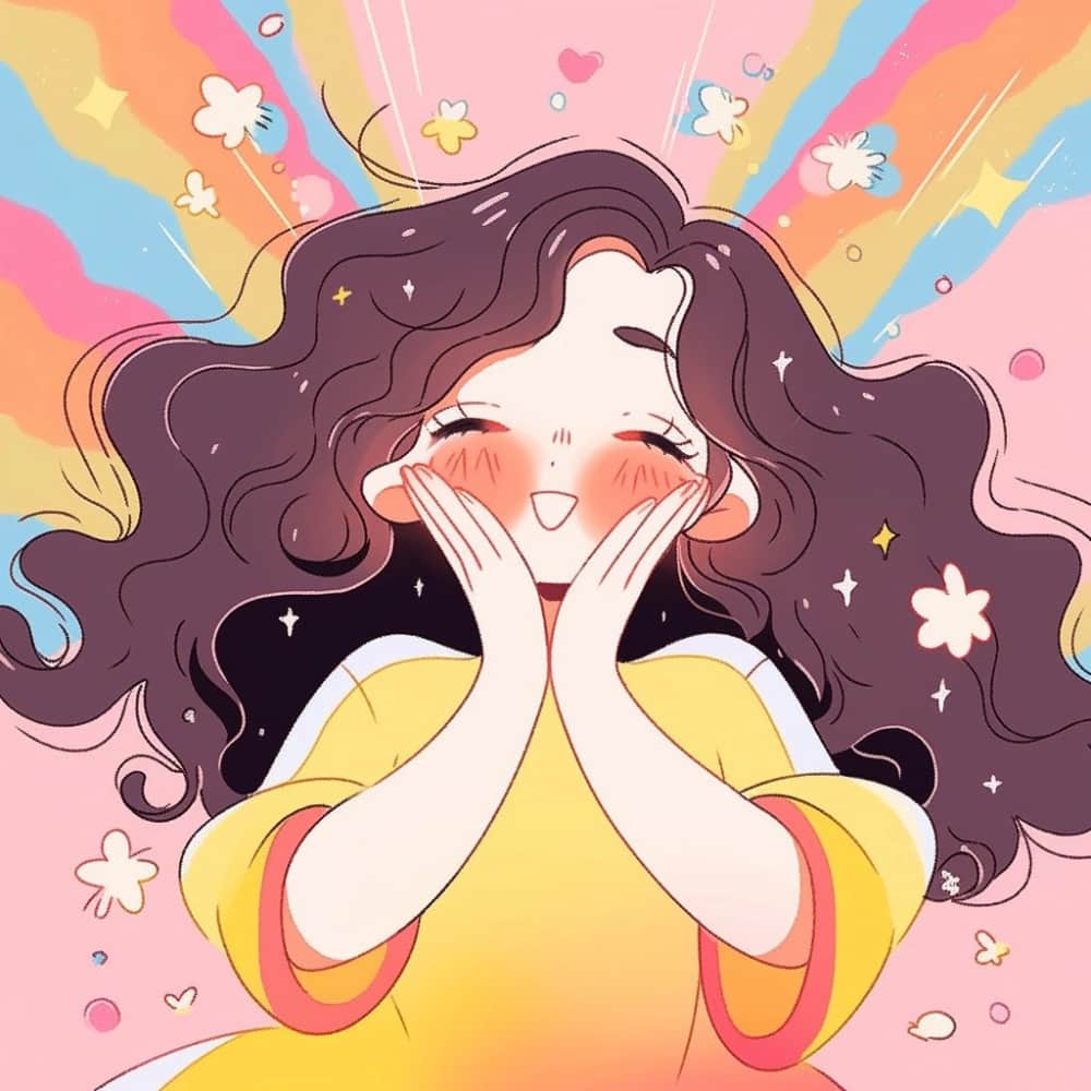 少女提高能量的神奇卡通女生头像 ​​，充满阳光正能量的女生头像_15
