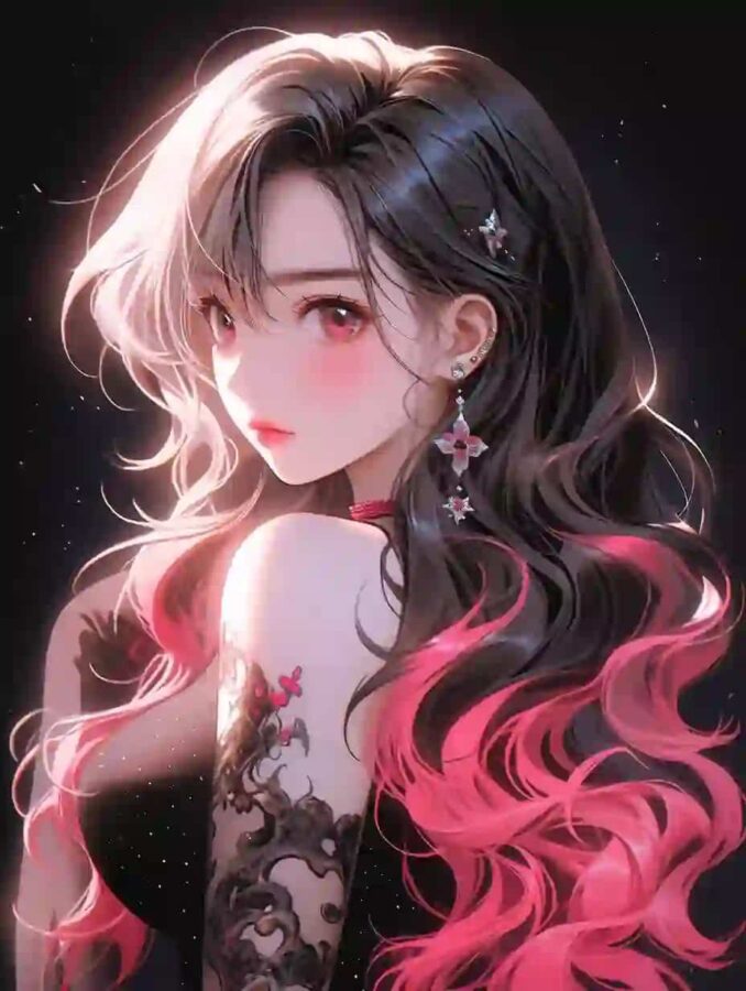 超A粉色大波浪长发御姐气场超强女生头像 好看的AI微信头像_2