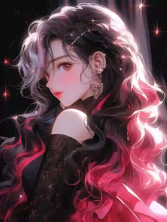 超A粉色大波浪长发御姐气场超强女生头像 好看的AI微信头像_7