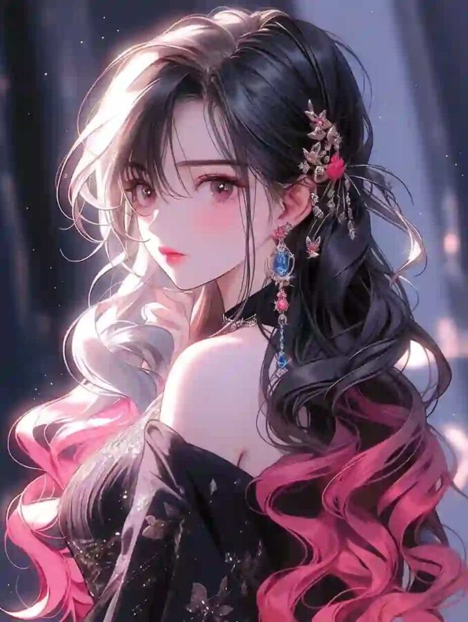 超A粉色大波浪长发御姐气场超强女生头像 好看的AI微信头像_11