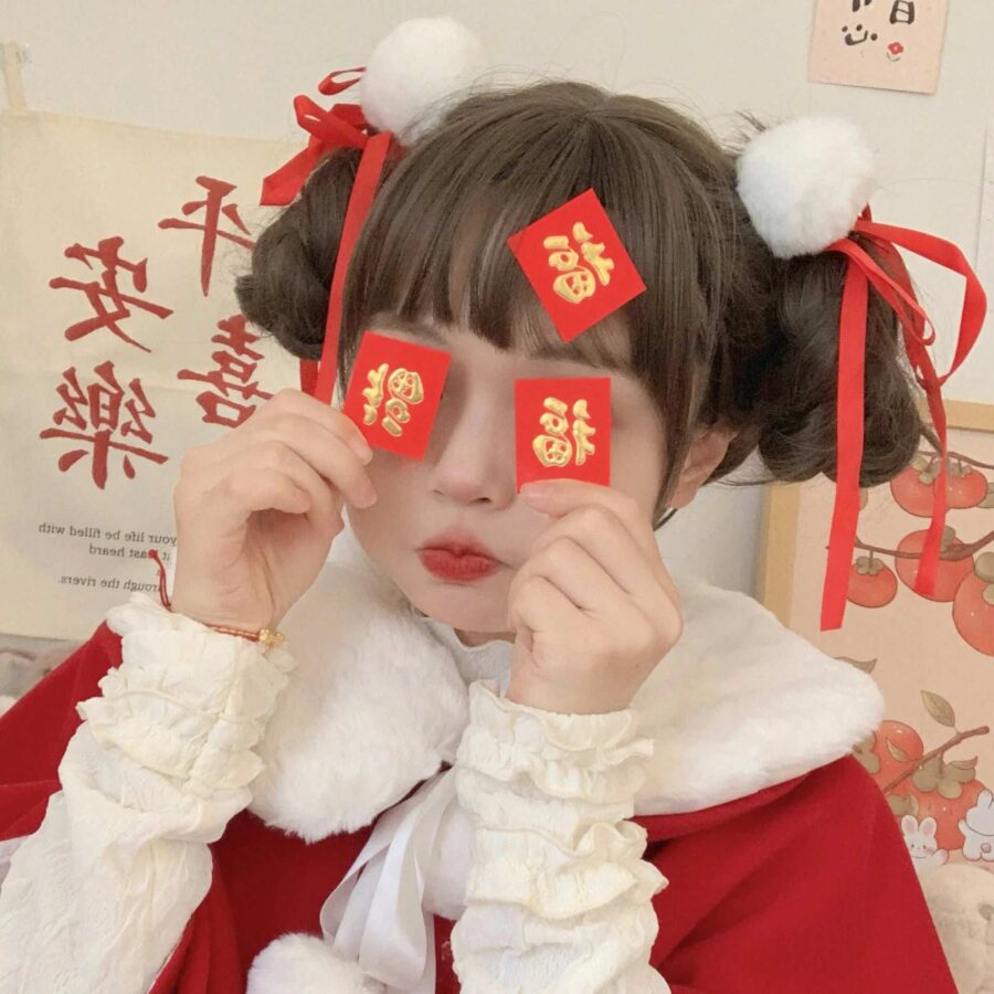 喜气洋洋新年款女生头像 好看又喜庆的可爱微信头像_9