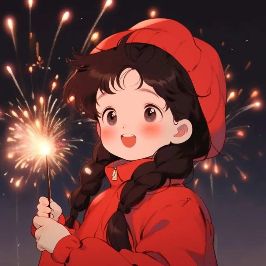 喜气洋洋新年款女生头像 好看又喜庆的可爱微信头像_10