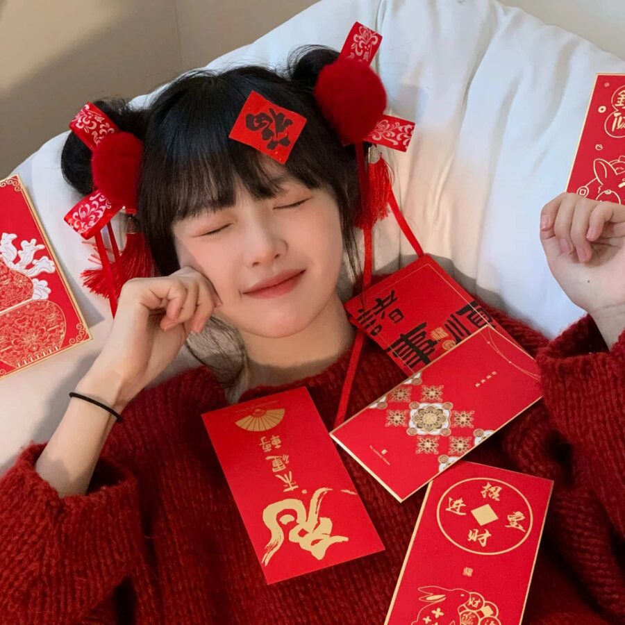 喜气洋洋新年款女生头像 好看又喜庆的可爱微信头像_13