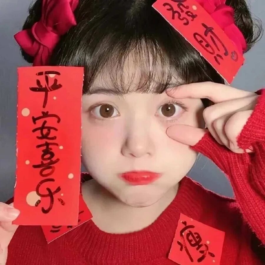 喜气洋洋新年款女生头像 好看又喜庆的可爱微信头像_15