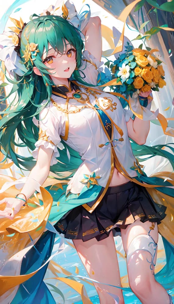 AI绘制二次元清纯少女，二次元正能量图片_2