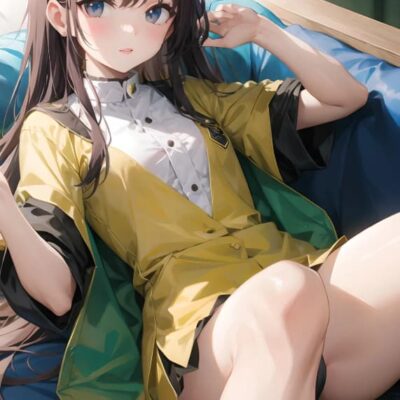 AI绘制二次元清纯少女，二次元正能量图片