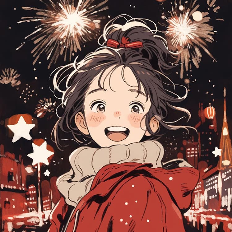 女生卡通风新年氛围感红色系头像 ​​​_3