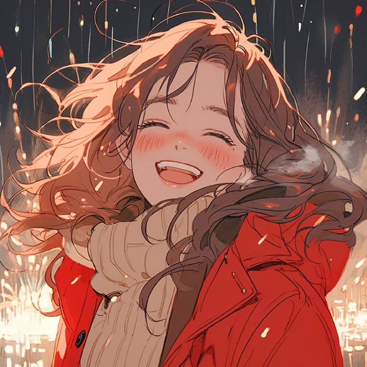 女生卡通风新年氛围感红色系头像 ​​​_6