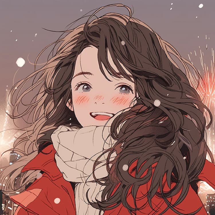 女生卡通风新年氛围感红色系头像 ​​​_7
