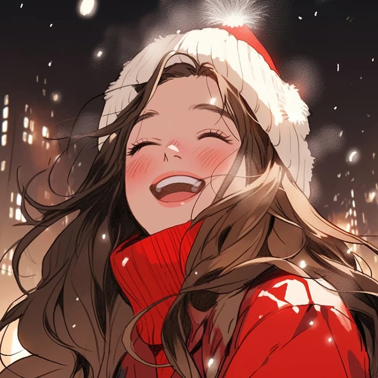 女生卡通风新年氛围感红色系头像 ​​​_9