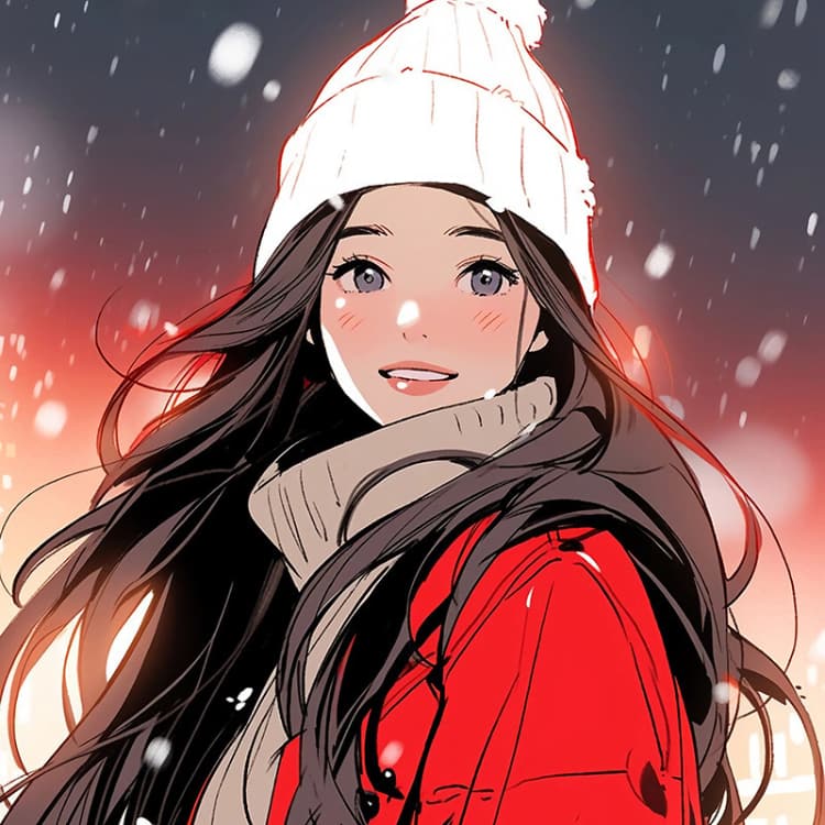 女生卡通风新年氛围感红色系头像 ​​​_10