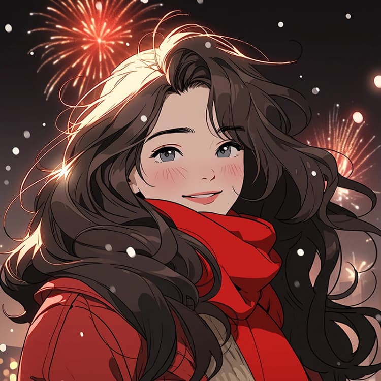 女生卡通风新年氛围感红色系头像 ​​​_11