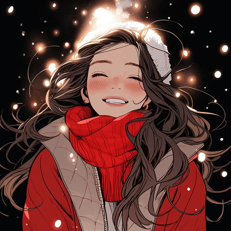 女生卡通风新年氛围感红色系头像 ​​​_13