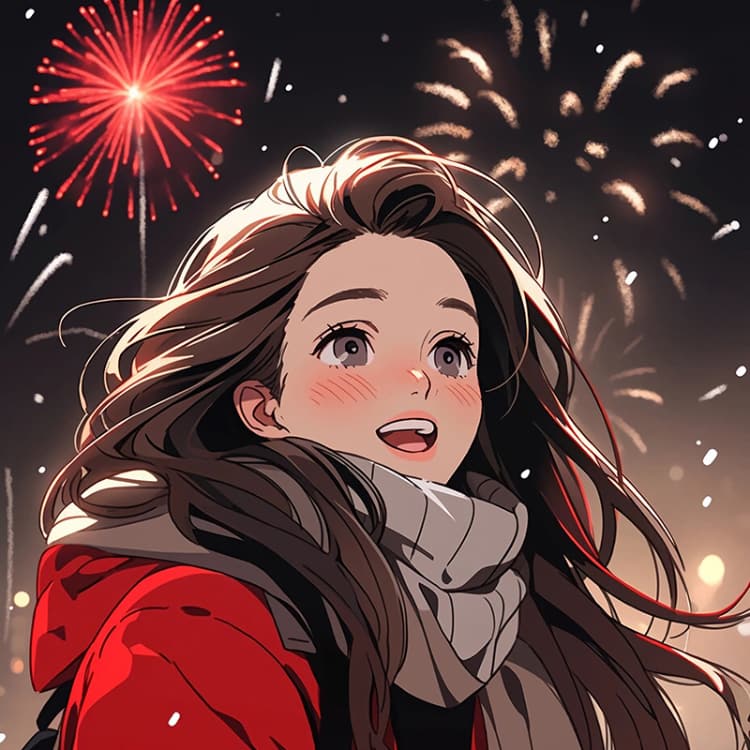 女生卡通风新年氛围感红色系头像 ​​​_15