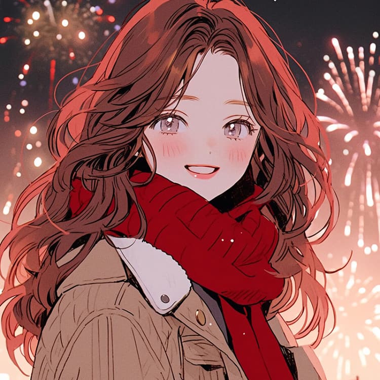 女生卡通风新年氛围感红色系头像 ​​​_16