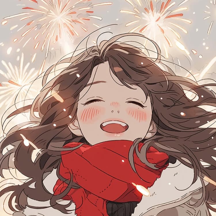 女生卡通风新年氛围感红色系头像 ​​​_17