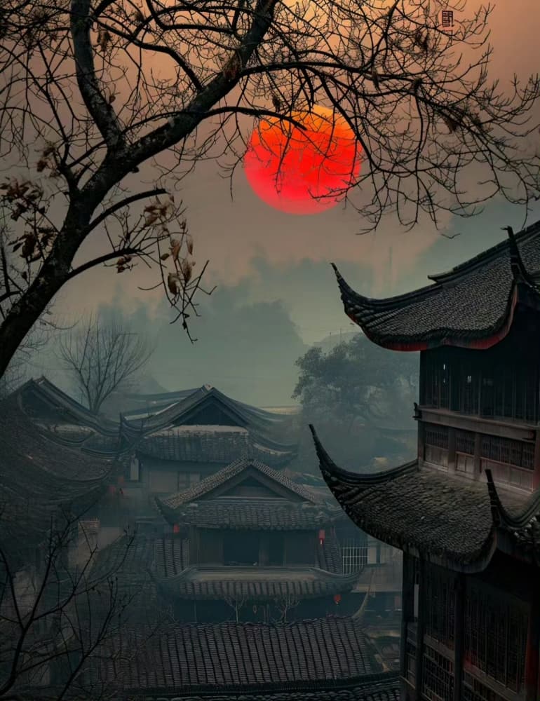 移舟泊烟渚,日暮客愁新 落日夕阳唯美图_3