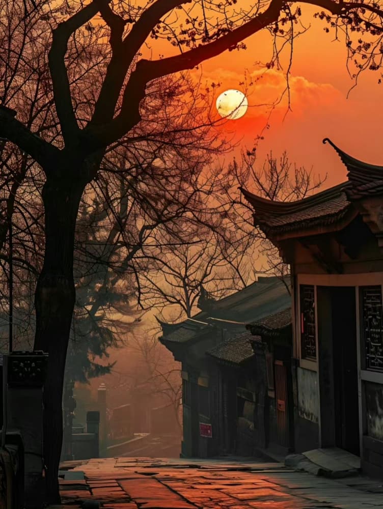 移舟泊烟渚,日暮客愁新 落日夕阳唯美图_5