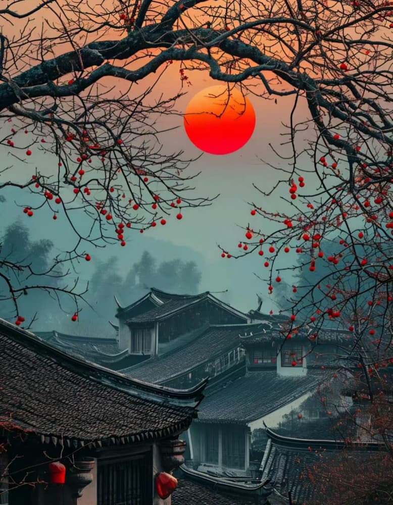 移舟泊烟渚,日暮客愁新 落日夕阳唯美图_6