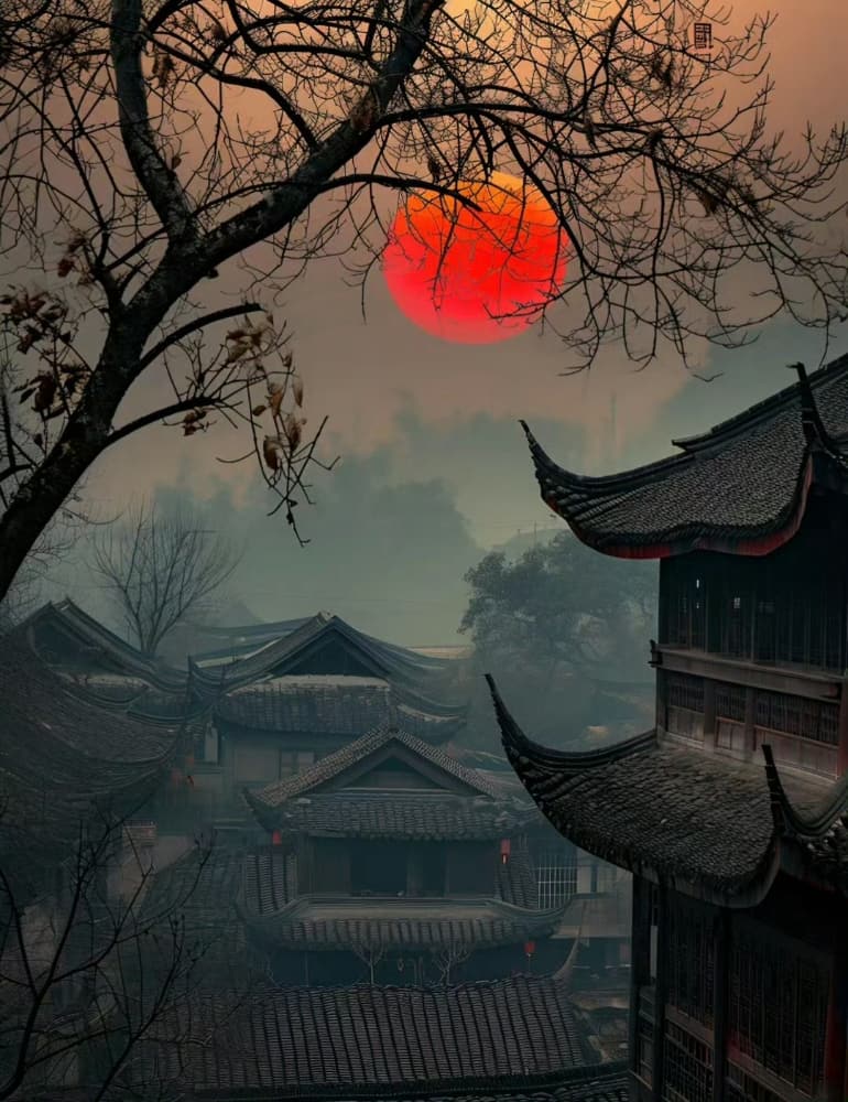 移舟泊烟渚,日暮客愁新 落日夕阳唯美图_7