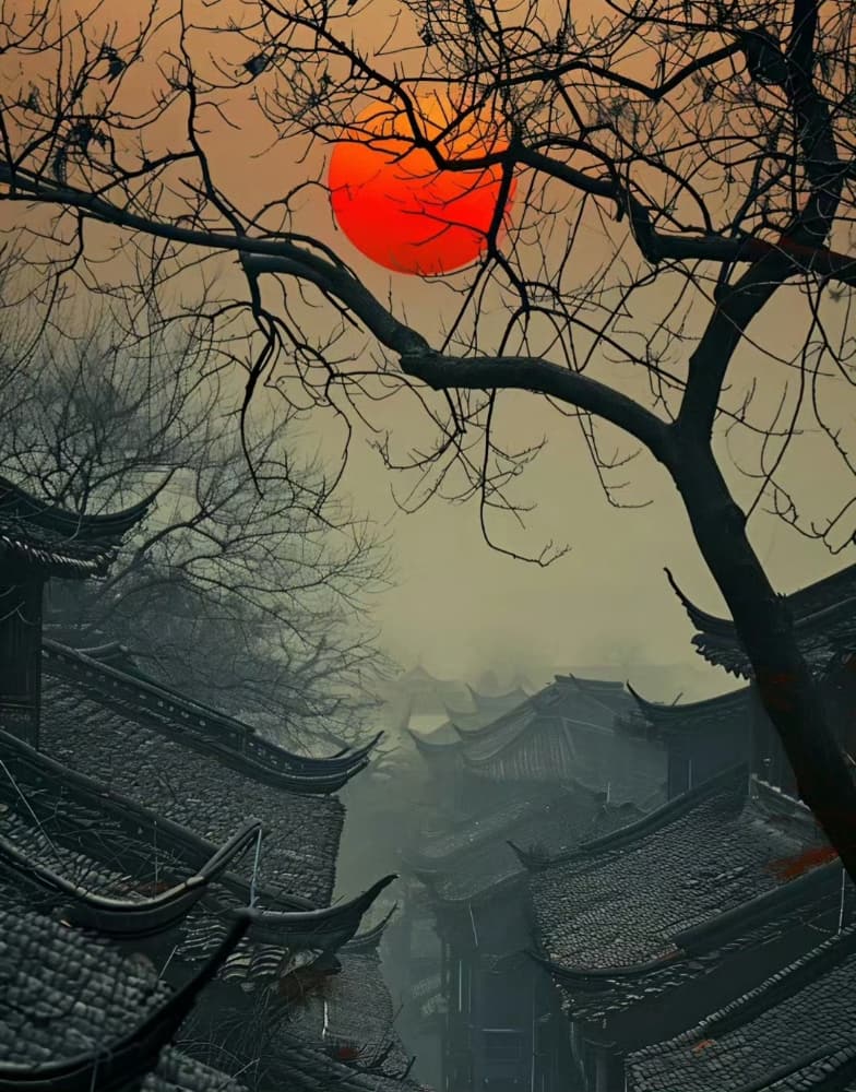 移舟泊烟渚,日暮客愁新 落日夕阳唯美图_9