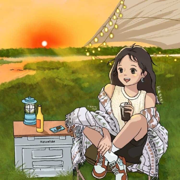 阳光笑容田园治愈系小女孩动漫头像 简单干净女头_12