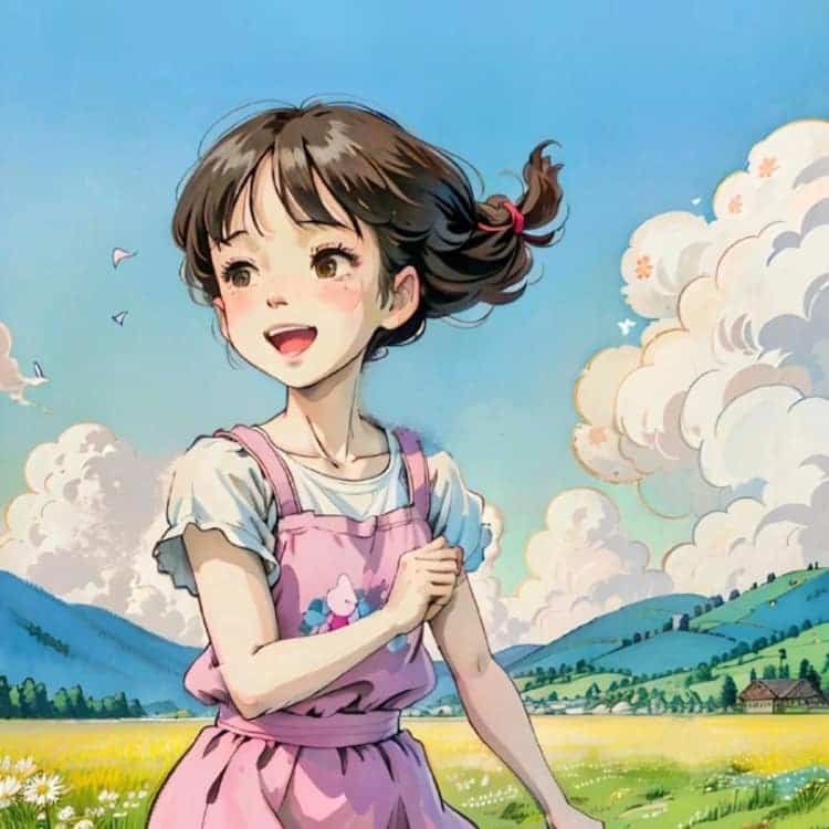 阳光笑容田园治愈系小女孩动漫头像 简单干净女头_13