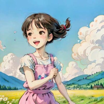 阳光笑容田园治愈系小女孩动漫头像 简单干净女头