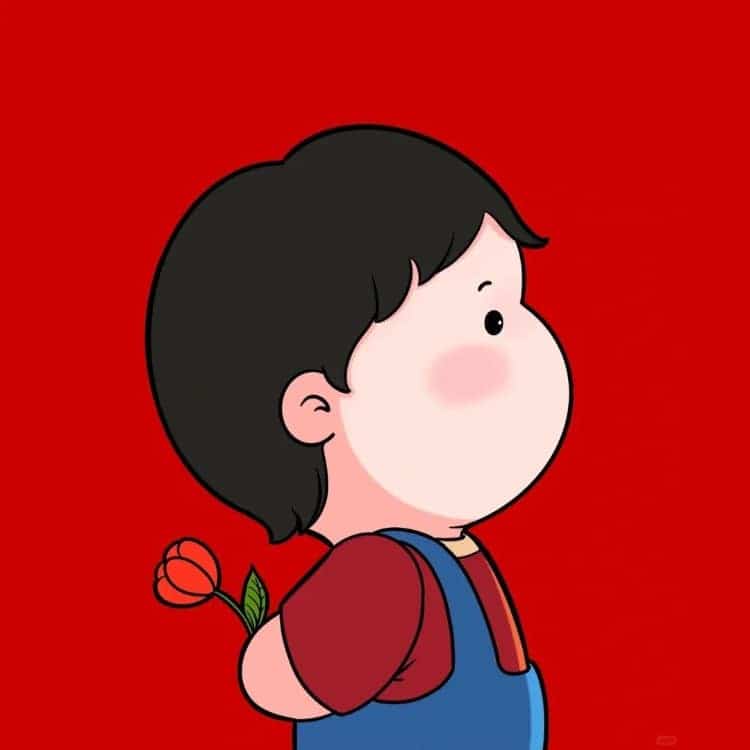 很明显的一左一右可爱卡通情侣头像_7