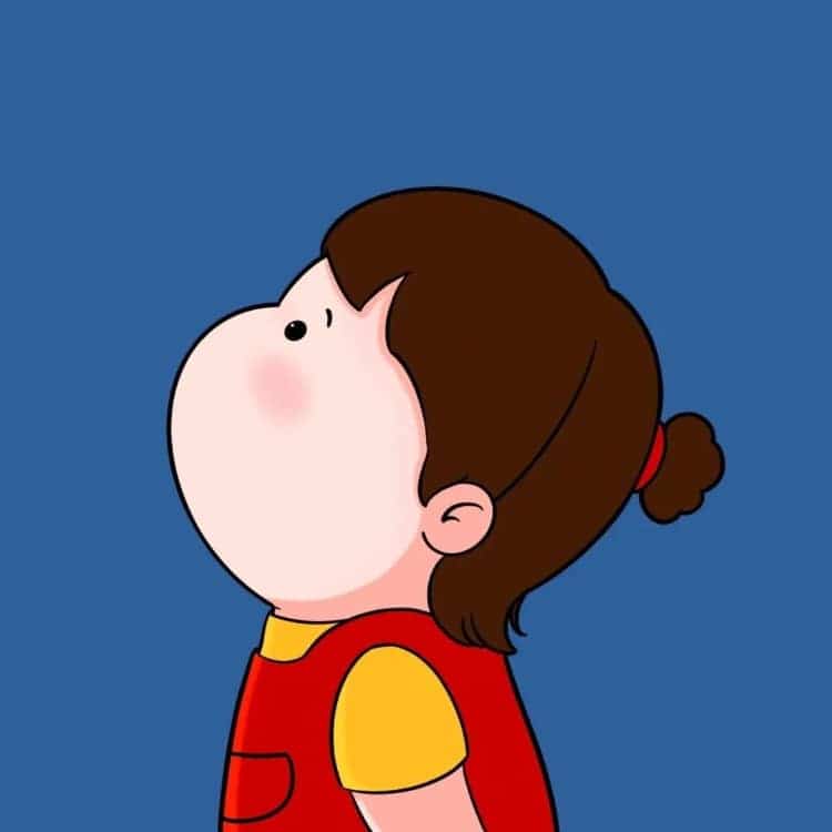 很明显的一左一右可爱卡通情侣头像_8