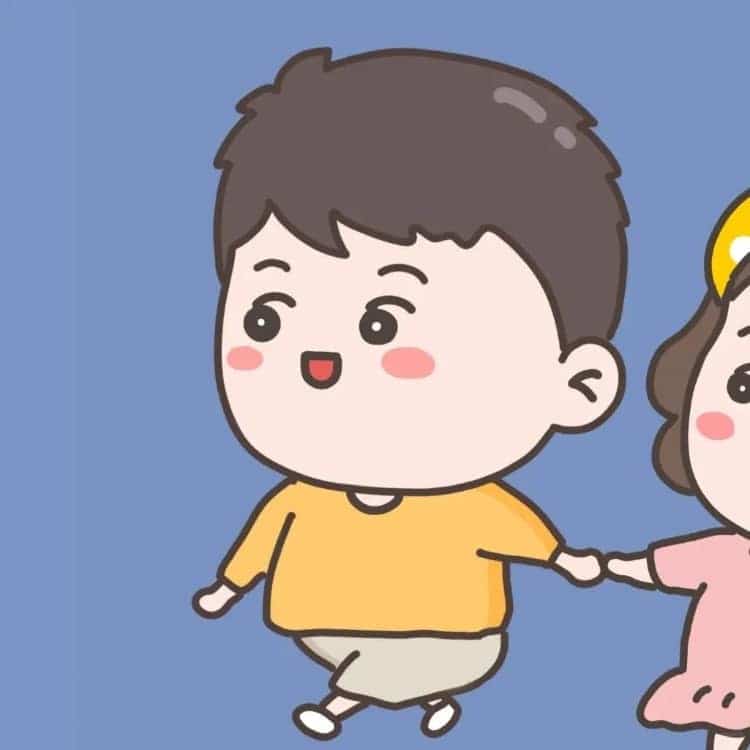 很明显的一左一右可爱卡通情侣头像_12