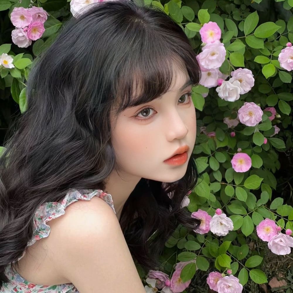 可爱的绿色系女生真人头像图片_3