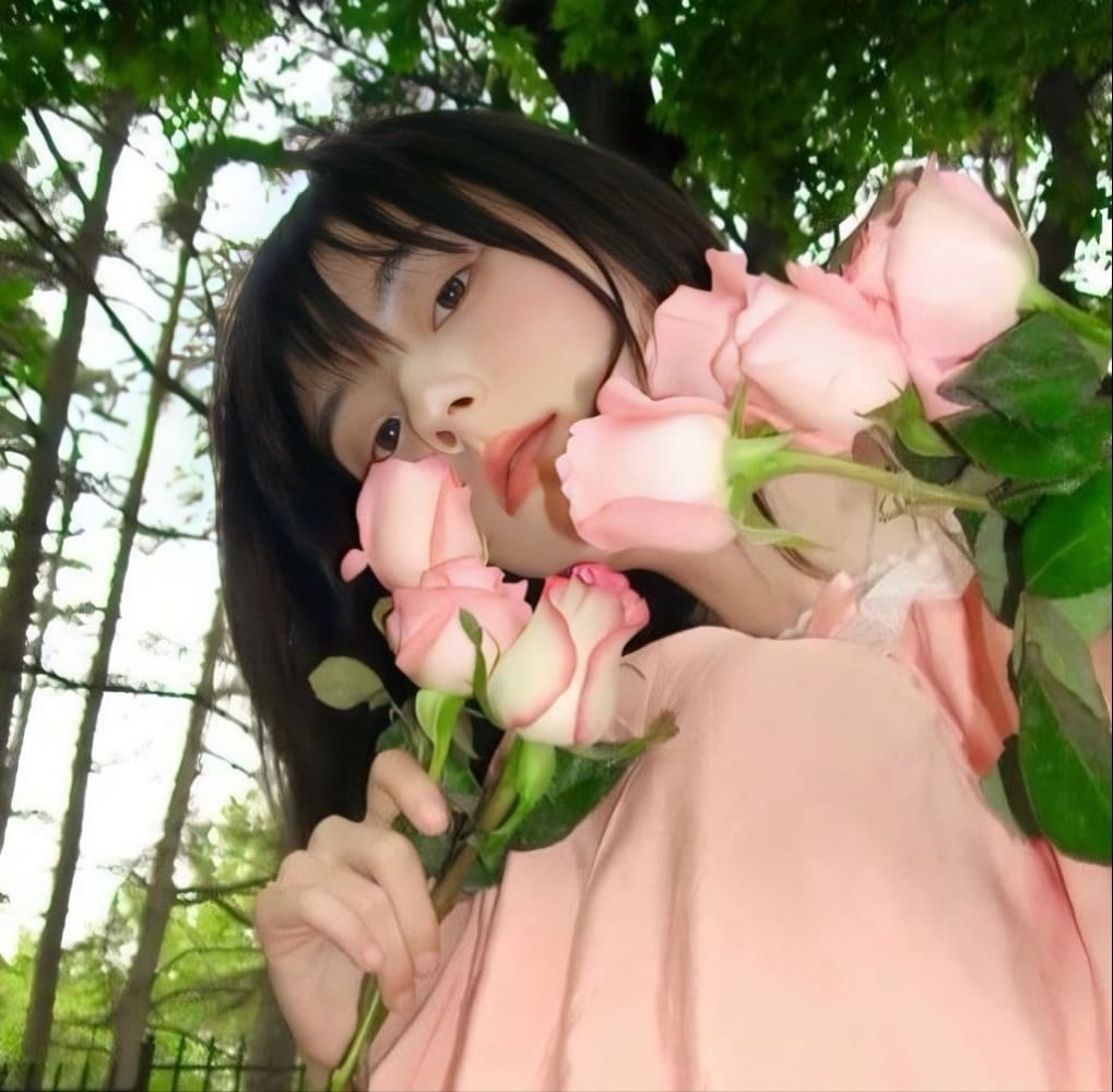 可爱的绿色系女生真人头像图片_4
