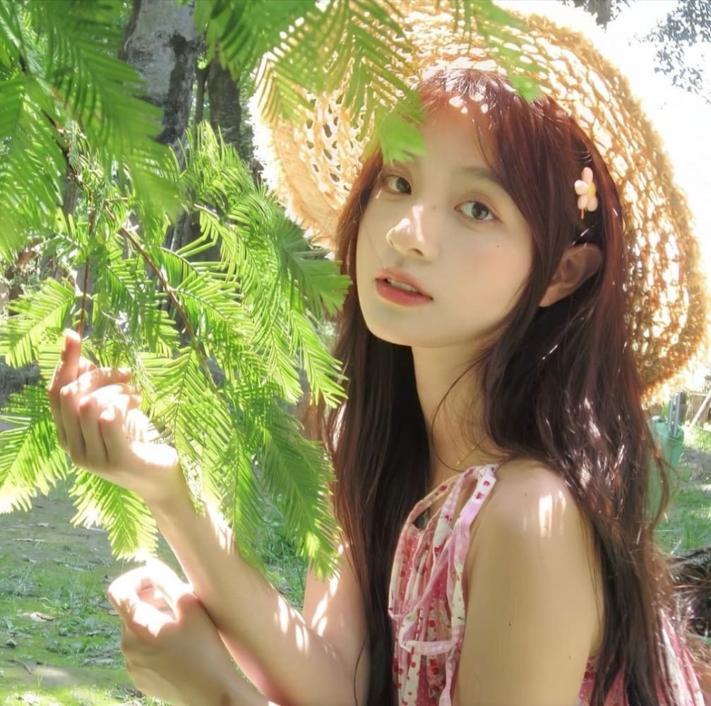 可爱的绿色系女生真人头像图片_9