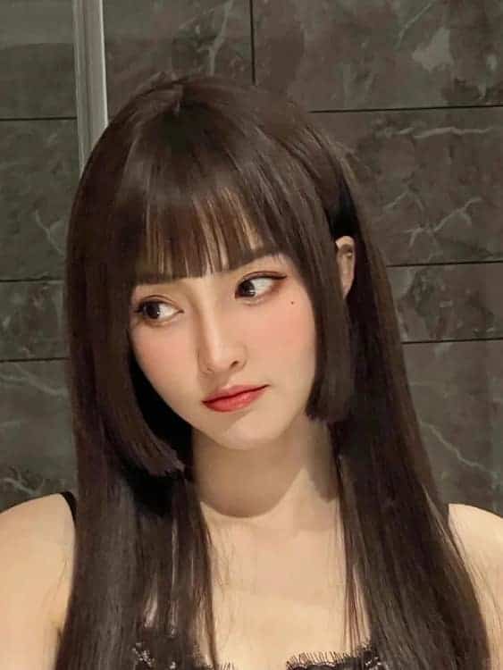 很火的公主切发型真人女生头像_21