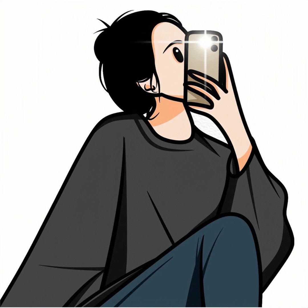 简单线条简洁风卡通男女情侣头像_1