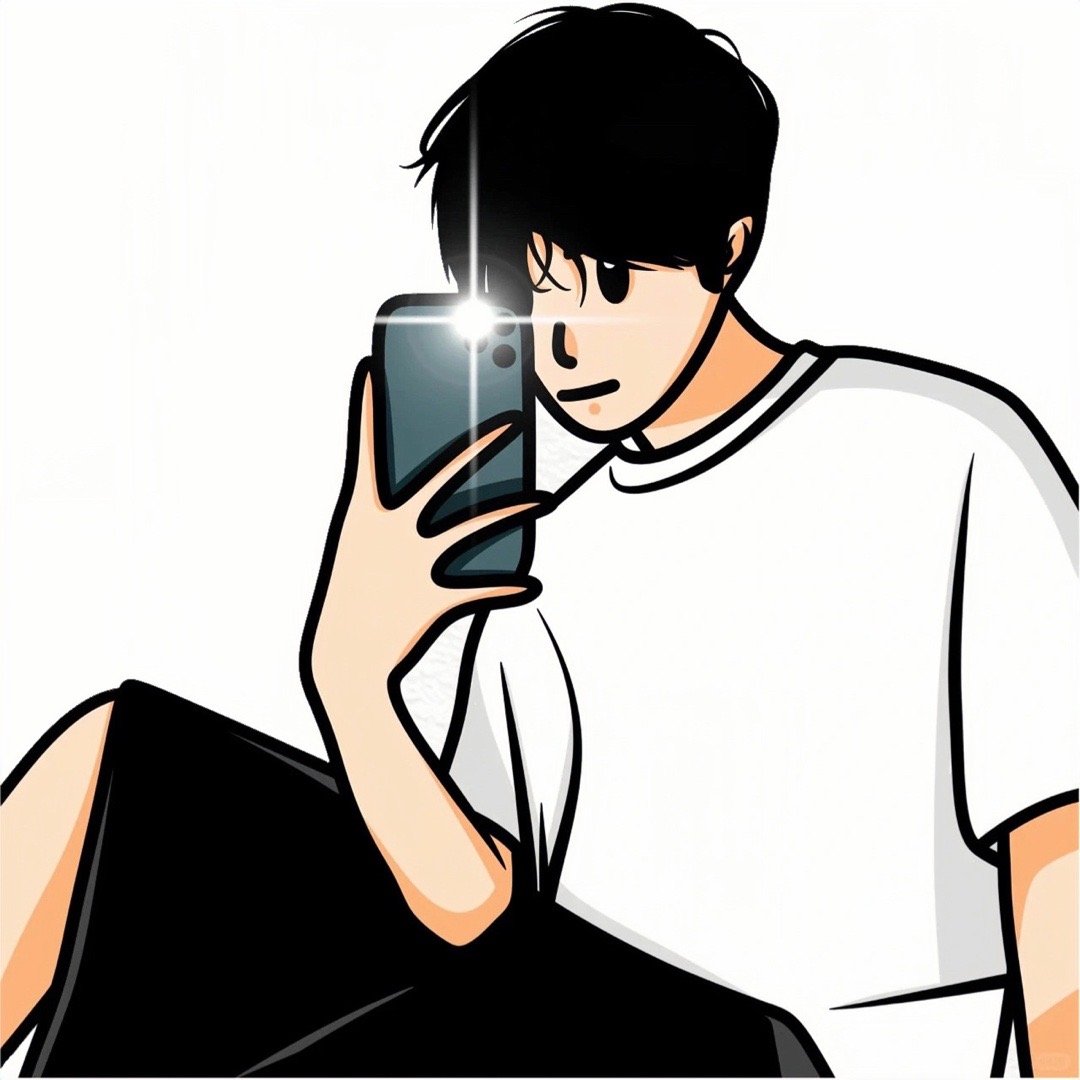 简单线条简洁风卡通男女情侣头像_2
