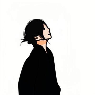 简单线条简洁风卡通男女情侣头像