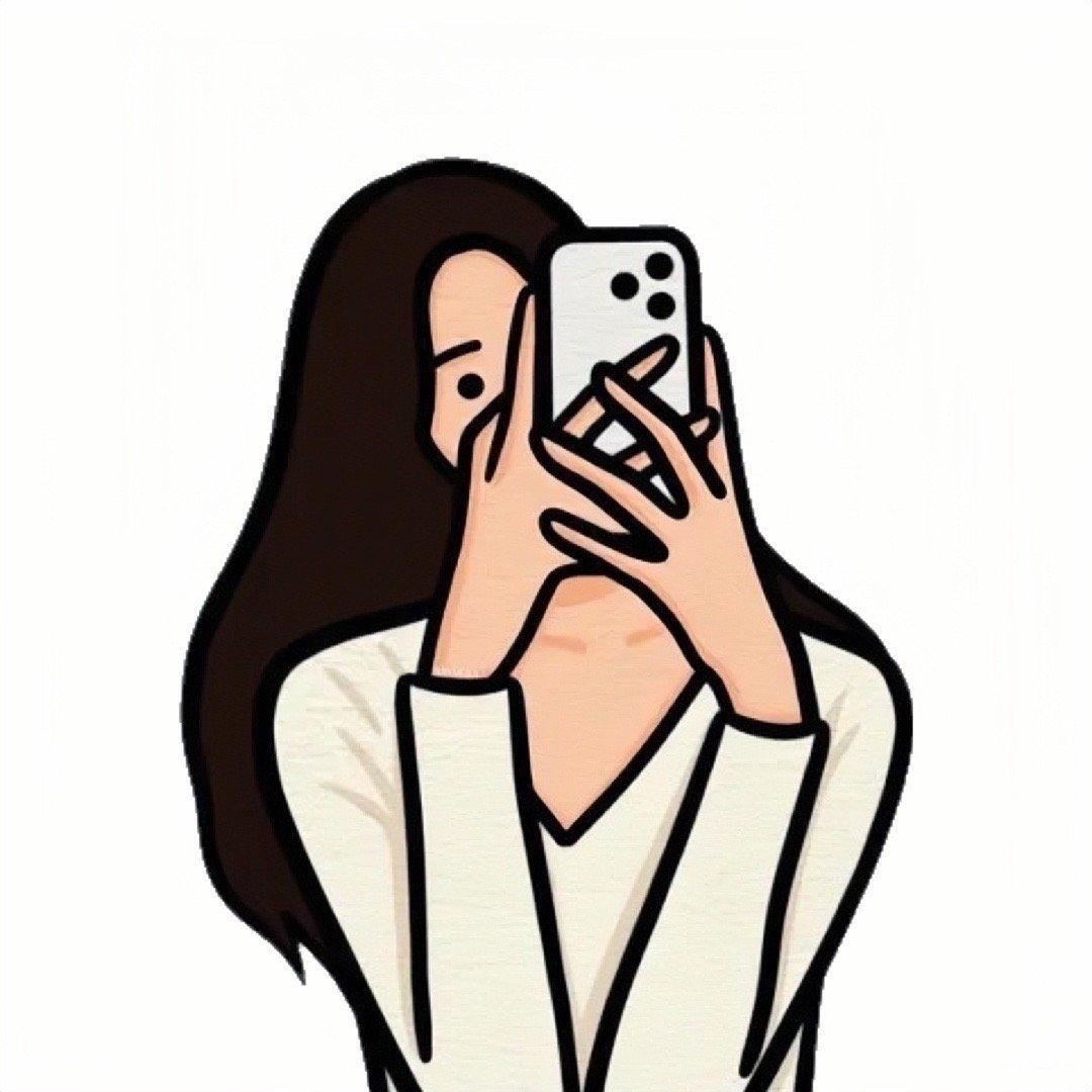 简单线条简洁风卡通男女情侣头像_4